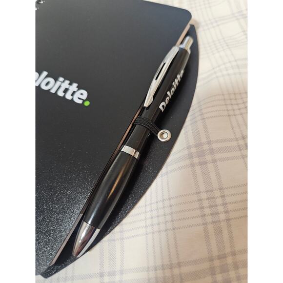 NEW Spector & Co Deloitte Black 5" x 7" Spiral Lined Notebook with Pen, Lot of 2 - Picture 9 of 9